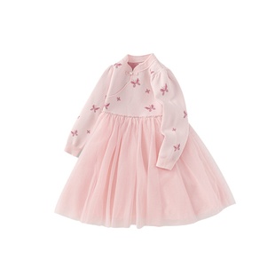 巴拉巴拉女童连衣裙宝宝粉色裙子儿童网纱公主裙2025秋冬新款童装