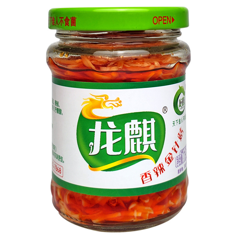 龙麒香辣金针菇175g开罐即食小吃