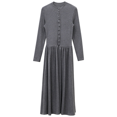 收腰针织连衣裙子女秋冬法式气质