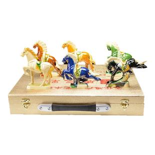 洛邑三彩唐三彩马套装礼品昭陵六骏工艺品中外交流洛阳特产伴手礼