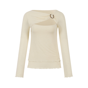 OTHERSTORE 回旋曲 设计感镂空扭结针织衫上衣女春季气质修身T恤