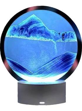 3D立体流沙画摆件创意LED小夜灯