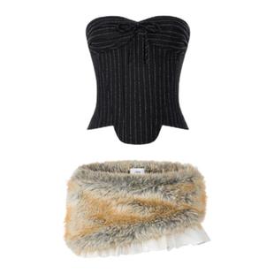 【文徐允同款】LSOUL 一字肩抹胸上衣女修身收腰显瘦短款气质上衣