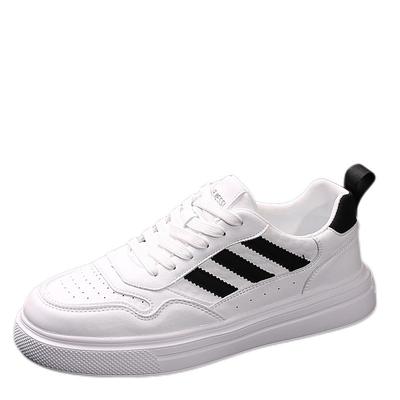 真皮软底男士低帮休闲小白鞋