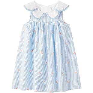 【时尚系列】MINIPEACE太平鸟童装女宝花瓣领连衣裙幼童碎花裙夏