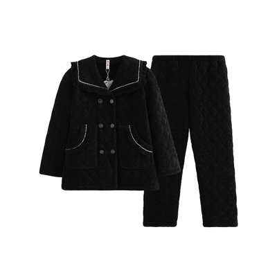 芬腾女士睡衣冬季三层加厚夹棉袄