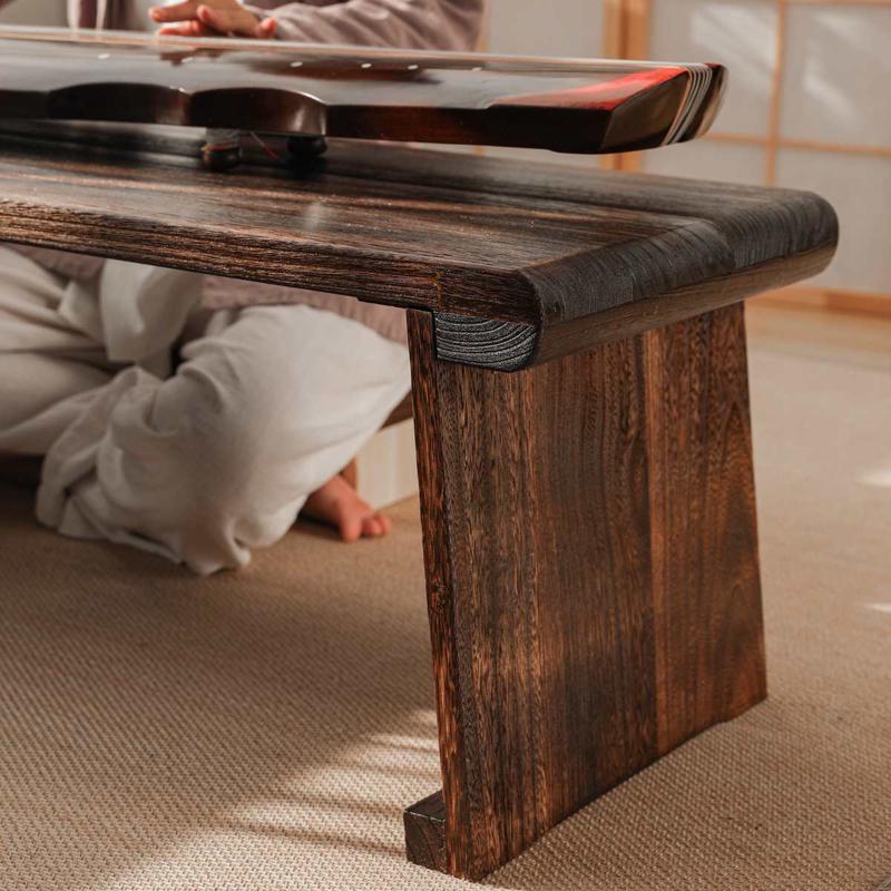 可折叠实木便携古琴桌凳榻榻米矮桌子烧桐木古筝专用桌小古典琴台