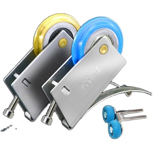 钛合金移门滑轮玻璃推拉门衣柜轮子卫生间不锈钢防水地轨道下凸轮