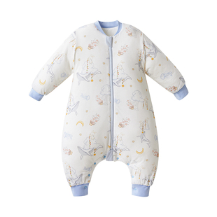 十月结晶婴儿睡袋春秋款纯棉纱布宝宝防踢被神器防惊跳防踢被秋冬