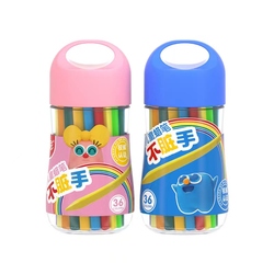 漏!!起彩儿童安全无毒三角蜡笔12/24/36色