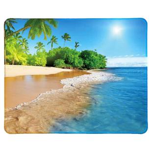 鼠标垫桌垫办公家用天然橡胶美丽风景小号锁边女生防滑电脑垫子