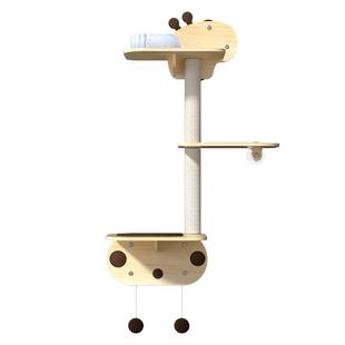 实木猫爬架墙壁式小户型不占地猫咪攀爬架观景台上墙吸盘挂门家用