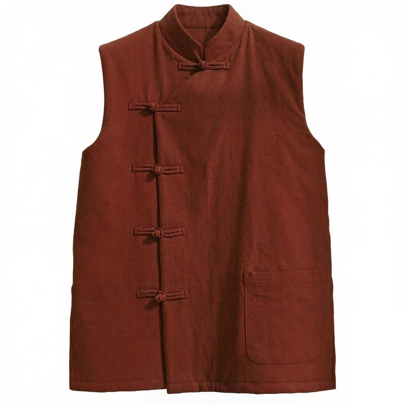 盘扣马甲男冬季加厚立领棉服马甲