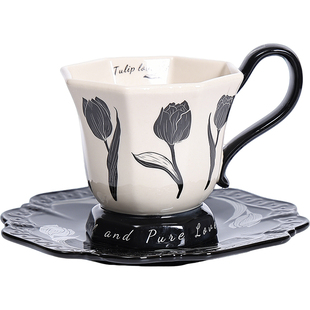 复古法式咖啡杯高档精致陶瓷下午茶杯碟套装女生漂亮杯子伴手礼盒