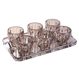 创意家用喝水杯客厅耐热玻璃杯套装待客贵宾带有把手泡茶杯小容量