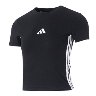 阿迪达斯短袖女装夏季新款官方正品运动女款修身圆领休闲t恤上衣