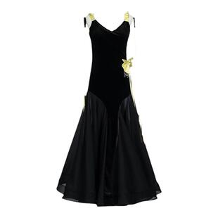 语歌菲摩登舞裙新款夏季吊带国标高端交谊舞连衣裙大摆女童华尔兹