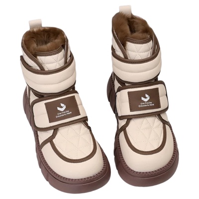 东北大棉雪地靴女2025冬季新款厚底学生加绒棉鞋防水防滑面包鞋靴