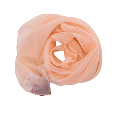 丝绸丝巾桑蚕丝沙雅利纯色女薄款