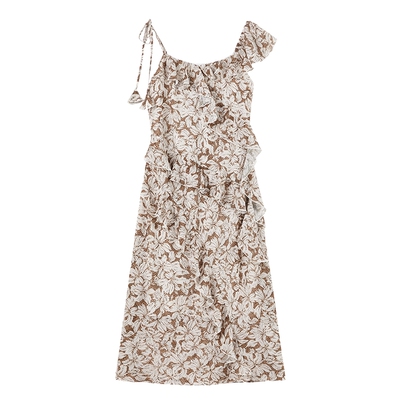 秋水伊人波嬉风碎花连衣裙女裙子