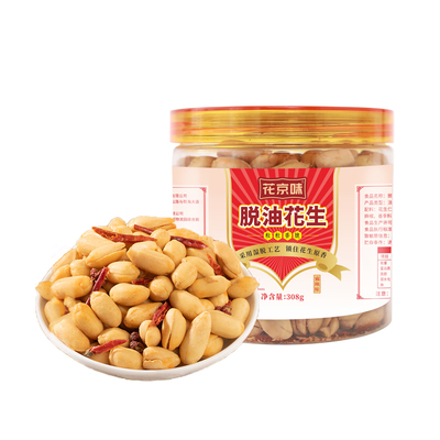 花京味脱油花生米大颗粒308g/罐