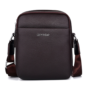 保罗新款男士小包包真皮单肩包斜挎包休闲小背包大容量手机包男款
