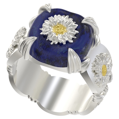 Mouhooland/暮后之地雏菊系列青金石雏菊戒指情侣款食指戒小众风