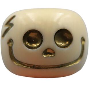 天然保真猛犸牙小波特手串配饰老型文玩配珠手捻阿呆骷髅腰珠单圈