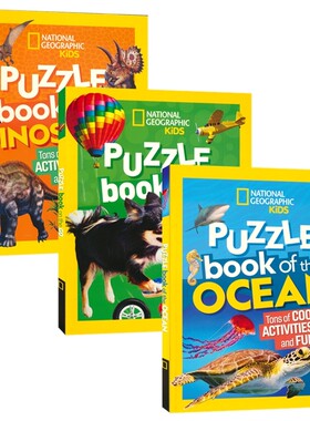 Puzzle Book Tons of cool activities and fun facts 恐龙海洋儿童出行益智游戏 字谜数独单词搜索迷宫找不同 英文原版进口图书