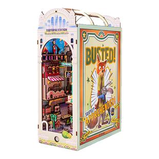 疯狂动物城书立3D立体拼图木质拼装玩具迪士尼书模型手工礼物摆件