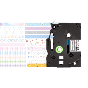 适用兄弟标签机色带12mm可爱卡通图案黑字金字PT-P300BT/710BT/D200/P900W HelloKitty标签打印纸