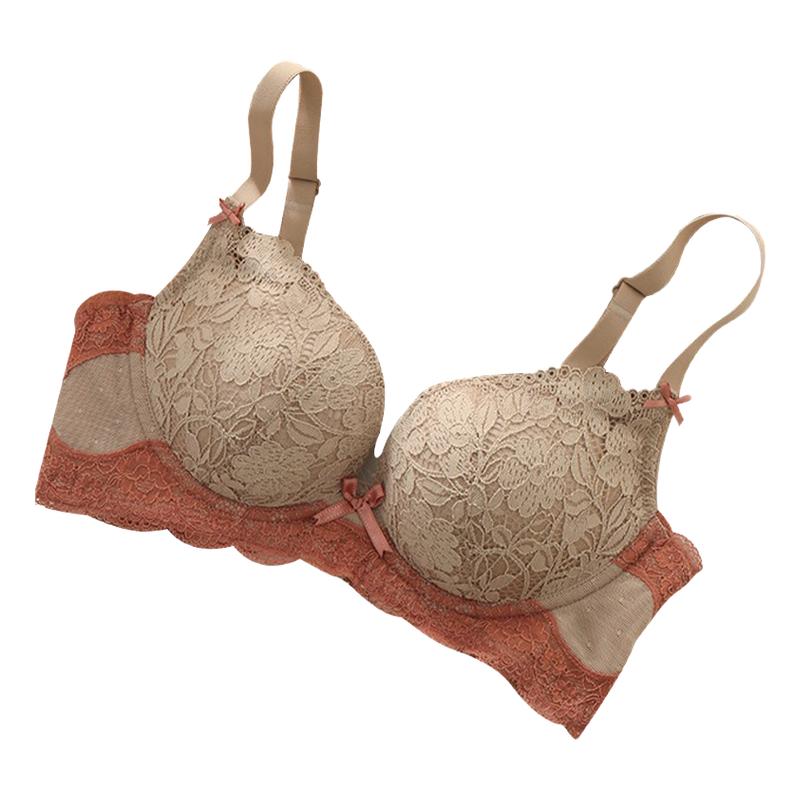 小胸聚拢内衣女显大纯欲收副乳无钢圈防下垂夏季蕾丝性感文胸罩女