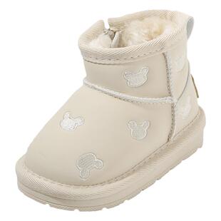 冬季新款女童雪地靴加绒保暖宝宝棉鞋婴幼儿防水短靴软底学步鞋子