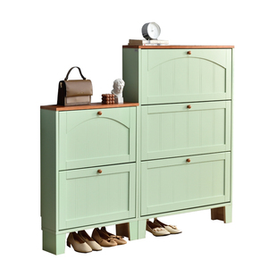 实木翻斗鞋柜家用门口超薄门外17cm省空间小户型玄关柜储物鞋架