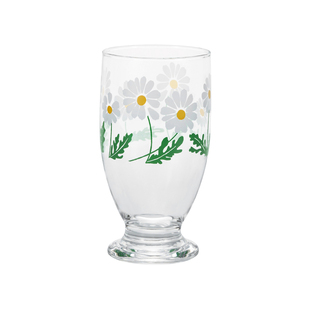 迦乐进口日本aderia石冢硝子昭和复古高脚玻璃水杯果汁杯饮料杯