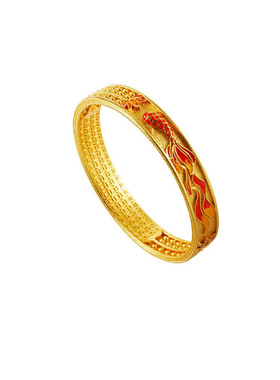 新中式锦鲤沙金手镯仿金不掉色