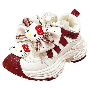 官网C&K本命年红色女童鞋子冬季新款儿童棉鞋女孩加绒保暖运动鞋