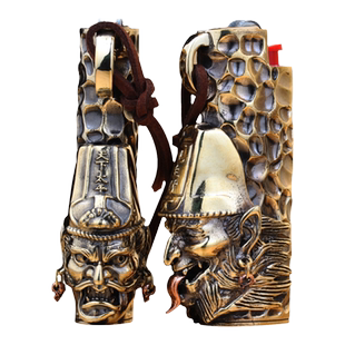 【战壕旗舰店】黑白无常一见生财手工防爆比克j3一次性打火机套