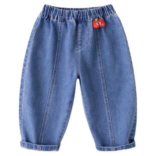 宝宝裤子春秋婴儿牛仔裤春装男童洋气童装春季女童休闲裤春款长裤