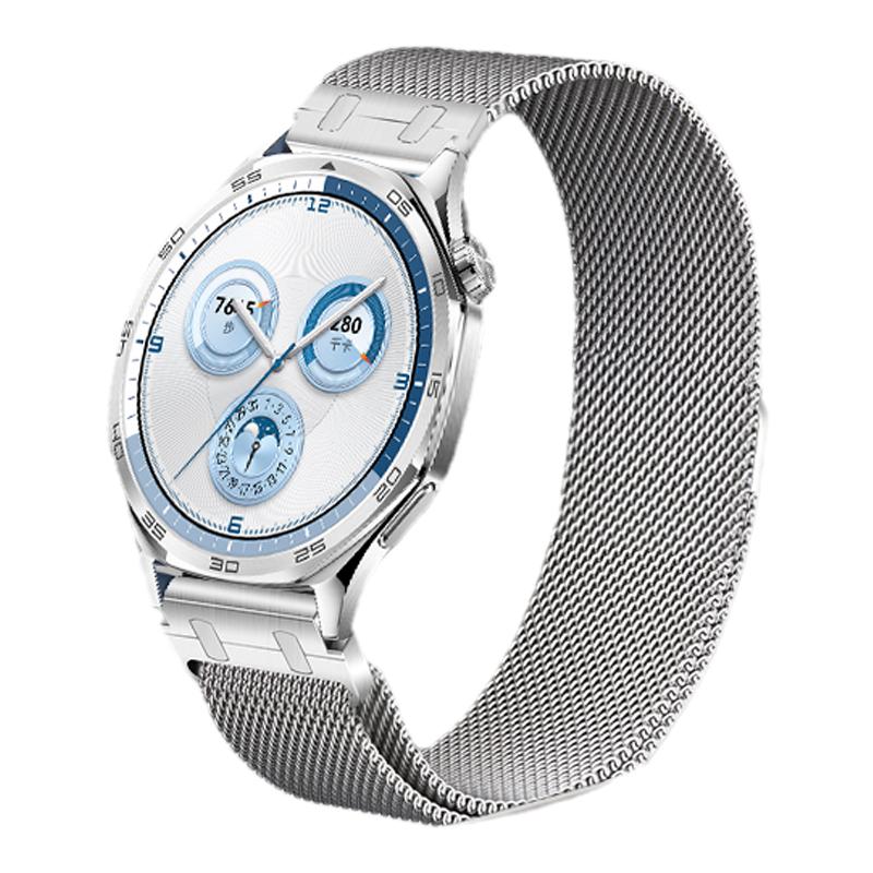 适用华为GT5手表带watch5代5pro新款AP款按键快拆米兰尼斯表带GT4腕表watch4pro智能watchgt5男金属磁吸夏链