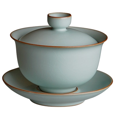 青澹汝窑随心随缘盖碗开片福利