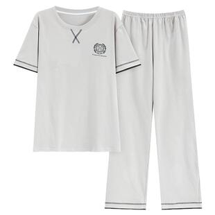 纯棉睡衣男款2026夏季新款短袖长裤休闲大码青少年男生家居服套装