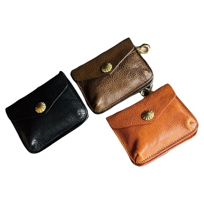 MOZE【11*9】头层厚牛皮复古卡包牛皮小包小挂包油蜡皮两用收纳包