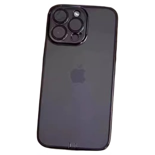 新款17充电口防尘15镜头全包适用苹果14plus手机壳保护摄像头iphone13一体16promax冷淡风pro高级感透明p黑色