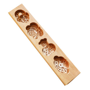 手工刻木质杏仁饼绿豆糕南瓜七夕巧果模具面食品饽花迷你饼干印模