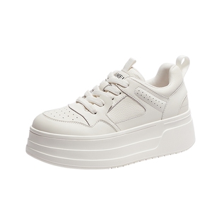 骆驼女鞋2026春季新款增高百搭小白鞋女款厚底板鞋时尚运动休闲鞋