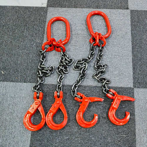 模具吊链双钩起重链条行车吊车钢链安全自锁钩锰钢双链索具吊勾