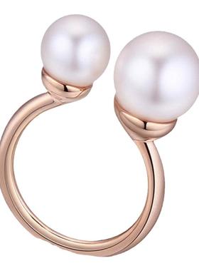 食指戒指女夸张潮人大珍珠开口时尚学生党个性轻奢小众设计高级感