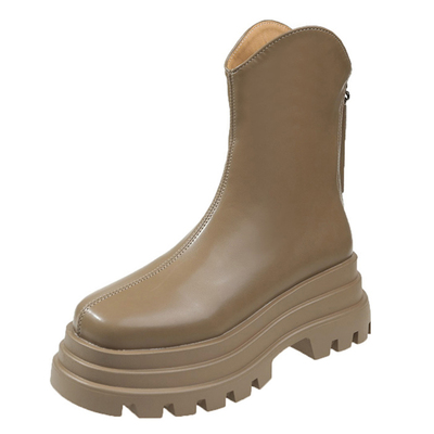 白色小个子厚底增高马丁靴女英伦