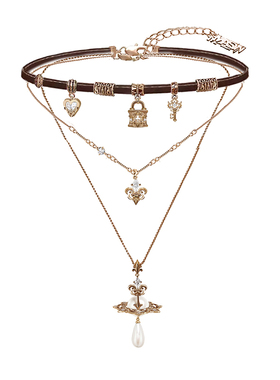 MASW麻秀复古爱心锁新款项链